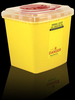 Sharps Container with Cover, Yellow, 5L