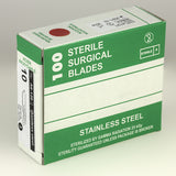 Scalpel Blades, Sterile Stainless Steel, Size 10