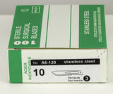 Scalpel Blades, Sterile Stainless Steel, Size 10