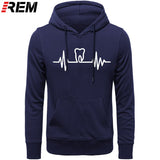 Dentist Tooth with Heartbeat Men Cotton Long Sleeve Hoodie/Sweatshirt