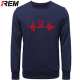 Dentist Tooth with Heartbeat Men Cotton Long Sleeve Hoodie/Sweatshirt