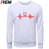 Dentist Tooth with Heartbeat Men Cotton Long Sleeve Hoodie/Sweatshirt