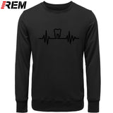 Dentist Tooth with Heartbeat Men Cotton Long Sleeve Hoodie/Sweatshirt