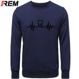 Dentist Tooth with Heartbeat Men Cotton Long Sleeve Hoodie/Sweatshirt