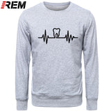 Dentist Tooth with Heartbeat Men Cotton Long Sleeve Hoodie/Sweatshirt