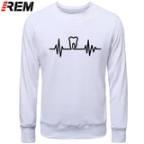 Dentist Tooth with Heartbeat Men Cotton Long Sleeve Hoodie/Sweatshirt