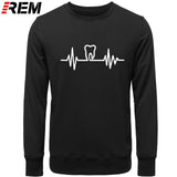 Dentist Tooth with Heartbeat Men Cotton Long Sleeve Hoodie/Sweatshirt