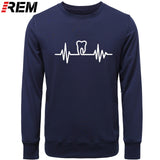 Dentist Tooth with Heartbeat Men Cotton Long Sleeve Hoodie/Sweatshirt