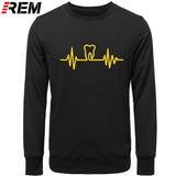 Dentist Tooth with Heartbeat Men Cotton Long Sleeve Hoodie/Sweatshirt