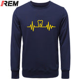 Dentist Tooth with Heartbeat Men Cotton Long Sleeve Hoodie/Sweatshirt
