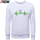 Dentist Tooth with Heartbeat Men Cotton Long Sleeve Hoodie/Sweatshirt