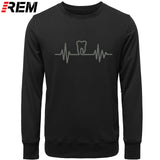 Dentist Tooth with Heartbeat Men Cotton Long Sleeve Hoodie/Sweatshirt