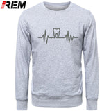 Dentist Tooth with Heartbeat Men Cotton Long Sleeve Hoodie/Sweatshirt