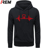 Dentist Tooth with Heartbeat Men Cotton Long Sleeve Hoodie/Sweatshirt