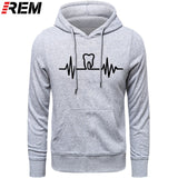 Dentist Tooth with Heartbeat Men Cotton Long Sleeve Hoodie/Sweatshirt