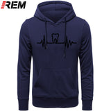 Dentist Tooth with Heartbeat Men Cotton Long Sleeve Hoodie/Sweatshirt