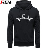 Dentist Tooth with Heartbeat Men Cotton Long Sleeve Hoodie/Sweatshirt