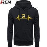 Dentist Tooth with Heartbeat Men Cotton Long Sleeve Hoodie/Sweatshirt