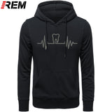 Dentist Tooth with Heartbeat Men Cotton Long Sleeve Hoodie/Sweatshirt