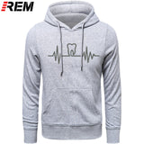 Dentist Tooth with Heartbeat Men Cotton Long Sleeve Hoodie/Sweatshirt